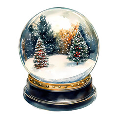 Festive Globe with Snow and Christmas Scenery – Perfect for Christmas Invites, Cards, Sublimation Designs, and Wall Art