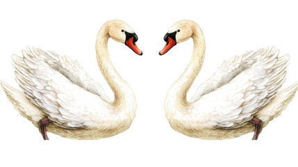 Fototapeta premium Elegant Swans Representing Harmony and Beauty in a Serene Setting Generative AI