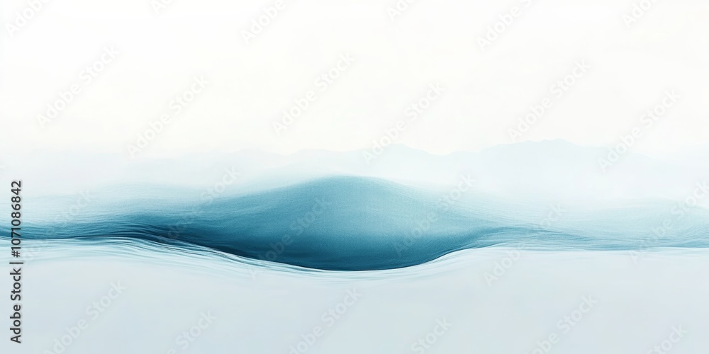 Poster a soft ripple in a blue gradient water surface, creating a calming effect on a clean white backgroun