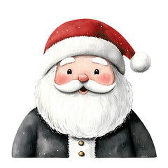 Watercolor Santa Claus in Festive Attire.  Perfect for invites, Christmas cards, sublimation designs, wall art.