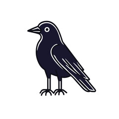 Obraz premium Scary Crow Line Icon for Halloween Designs