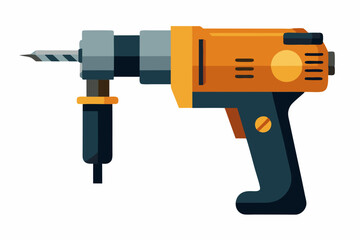  Hammer drill close-up on a white background vector illustration