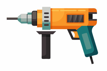  Hammer drill close-up on a white background vector illustration