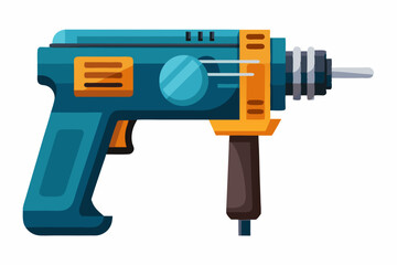  Hammer drill close-up on a white background vector illustration