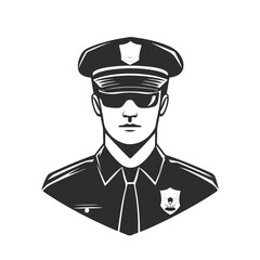 Professional Police Officer Avatar Icon Vector for Law Enforcement Designs