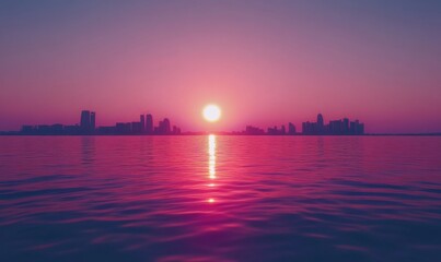 Fototapeta premium Doha skyline Qatar during a serene sunset