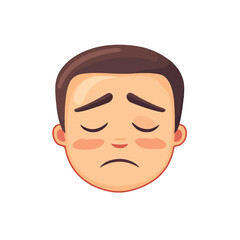 Fototapeta premium Tired Sweat Face Emoticon Icon with Editable Stroke