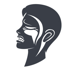Tooth and Cheek Hurts Solid Icon - Disease Concept