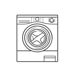Modern Washer Machine Line Icon Vector Sign