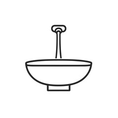 Linear Style Water Basin Outline Icon. Professional Sign Usage for Design Projects.