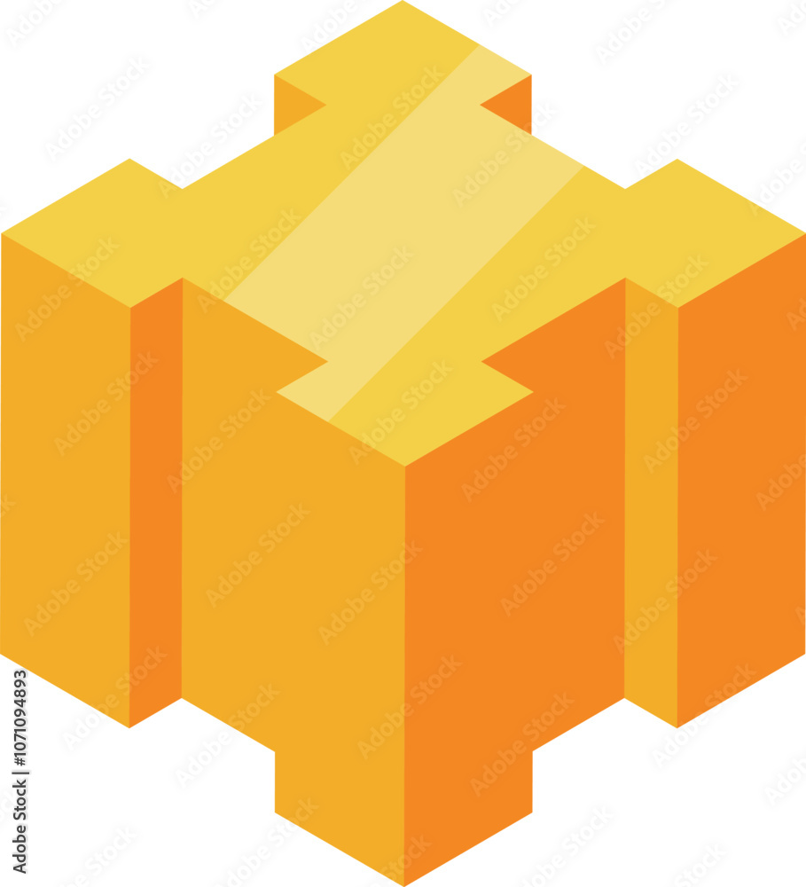 Poster intricate golden puzzle piece forming a complex 3d structure, symbolizing problem solving, strategy,