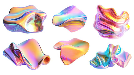 Fototapeta premium Colorful Abstract Shapes on a Clear Background Generative AI
