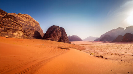 Fototapeta premium : Desert Landscape with Rock Formation 