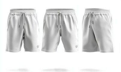 white mens shorts pants trousers with pockets made from polyester material suitable for all activities and sports