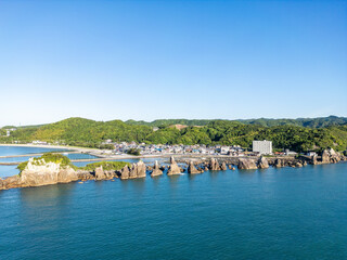 橋杭岩(ドローン空撮)　和歌山県東牟婁郡串本町