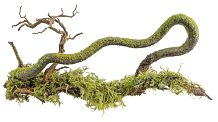Vines Weaving Through Wild Moss on a Natural Landscape Background Generative AI