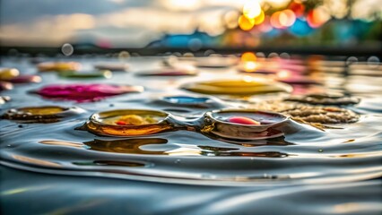 Minimalist Water Palette Painting in Tilt-Shift Style: A Unique Perspective on Fluid Artistry with Soft Colors, Subtle Textures, and a Focus on Serenity and Simplicity