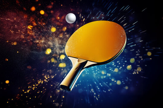 Table tennis, ping-pong sports banner on fire background. Template for bookmaker ads with copy space. Mockup for betting advertisement. Sports betting application, betting, gambling, bookmaker