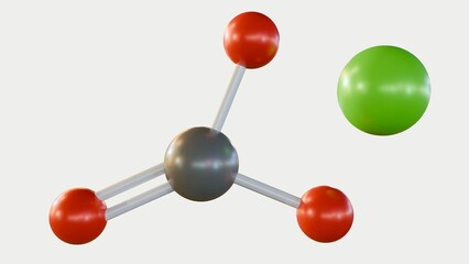 3d rendering of scattered lead carbonate molecules, this molecule can be found in a number of sources such as paint, gasoline, etc