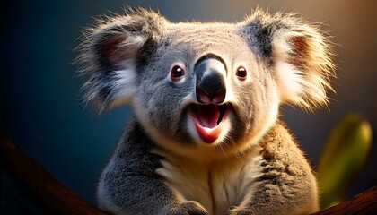 Obraz premium Cute koalas enjoy the sunrise in the morning. Save the Koala in Australia
