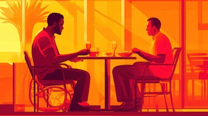 Fototapeta premium Couple Sharing a Meal in a Soft Indoor Setting