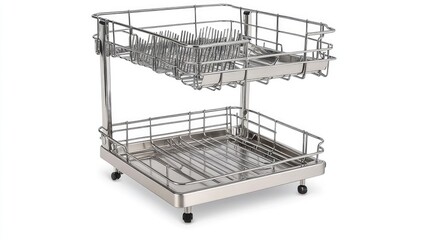 Two-Tier Dish Drying Rack for Kitchen Use