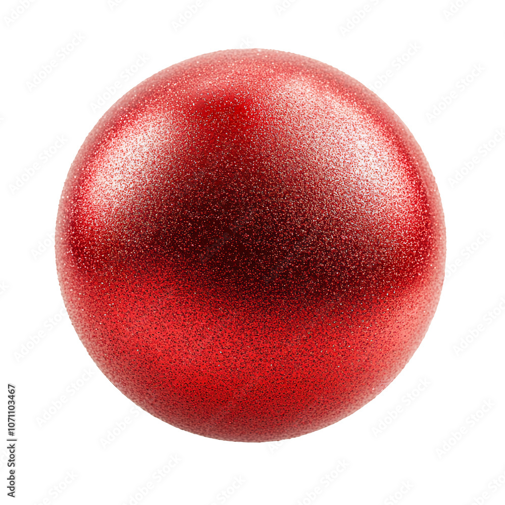 Poster red simple christmas ball without pattern isolated on transparent background