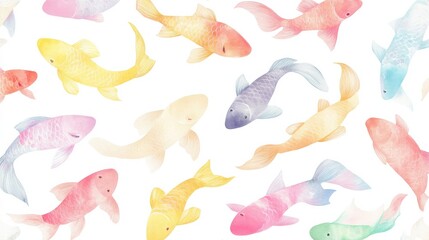 Fototapeta premium Vibrant Koi Fish Pattern for Feng Shui Decor
