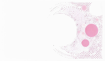 Abstract wallpaper with a white background with metallic pink circles