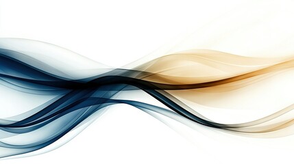 Obraz premium A white and blue wave of smoke on a white background with a light reflection on its left side