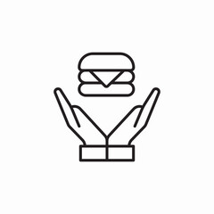 burger love hands icon sign vector