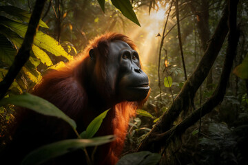 Orangutan in the jungle