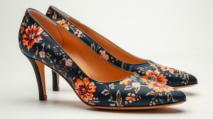 Obraz premium Stylish women's shoes on a white background.