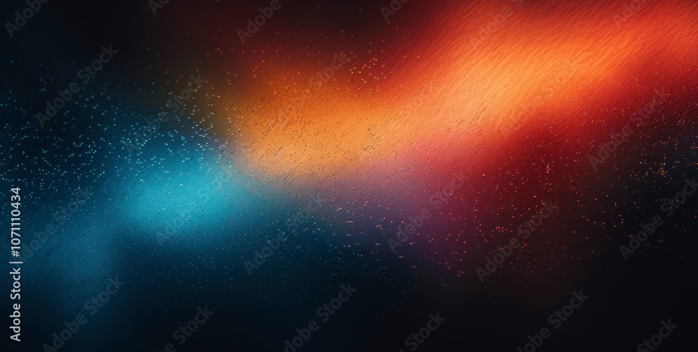 Poster psychedelic gradient wave on black background with retro colors