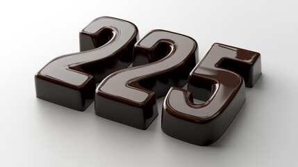 Chocolate Number 225  3D Rendering  Sweet Treat  Dessert  Number  Number 2  Number 22  Num