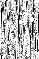 Coloring book illustration of Abstract Vibrant Ice Art with Modern Background and Casual Style Features New Year Themes and Blur Tie Dye Elements Emphasizes Winter Textures