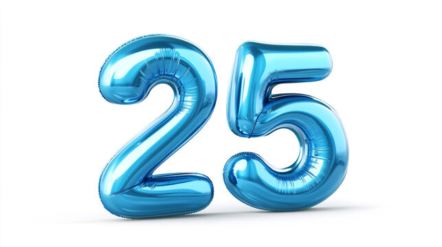 Blue Balloon Number 25   Birthday  Party  Celebration