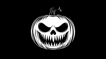 Fototapeta premium Scary Halloween Pumpkin Jack o lantern Illustration