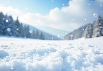 Fototapeta premium winter landscape with snow blurred background