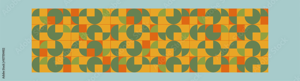 Fototapete Abstract geometric artwork design with simple shapes and figures. Vertical pattern graphics with geometrical elements. Perfect for web banner, business presentation, branding package, fabric print.