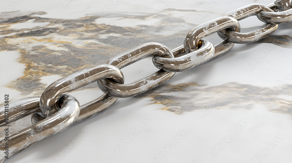 Poster 3d rendering of a metal chain isolated on a white background