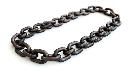 Obraz premium 3D rendering of a metal chain isolated on a white background
