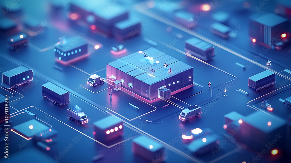 Fototapete a 3d illustration representing a global distribution system (gds), a digital network facilitating tr