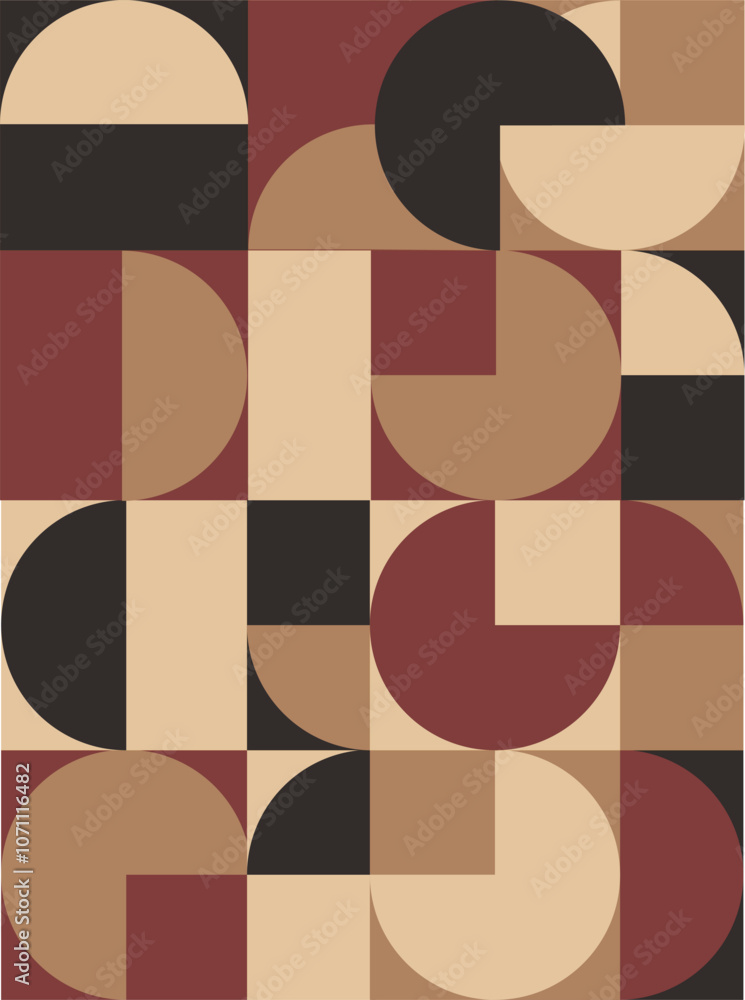 Fototapete abstract geometric artwork design with simple shapes and figures. vertical pattern graphics with geo