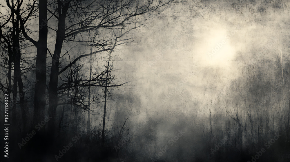 Poster An eerie Image is a composite of my photos, No filters have been used, black and white grunge texture or background with space for text or image
