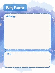 Daily Planner paper blue ilustration