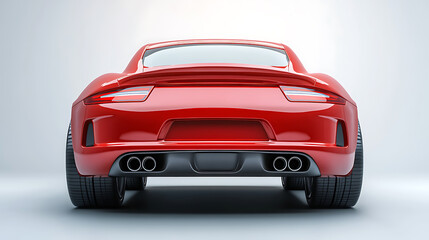 Back view of a generic red sport car