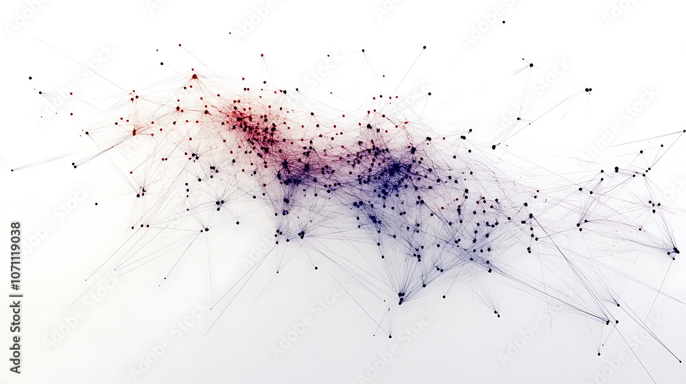 Poster a web of interconnected nodes labeled 'fake news' highlights the complexity of misinformation in med