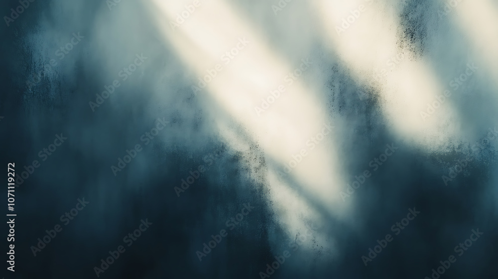 Poster Blurred overlay effect for photo and mockups, Wall texture with organic drop diagonal shadow and rays of light on a white wall, shadows for natural light effects