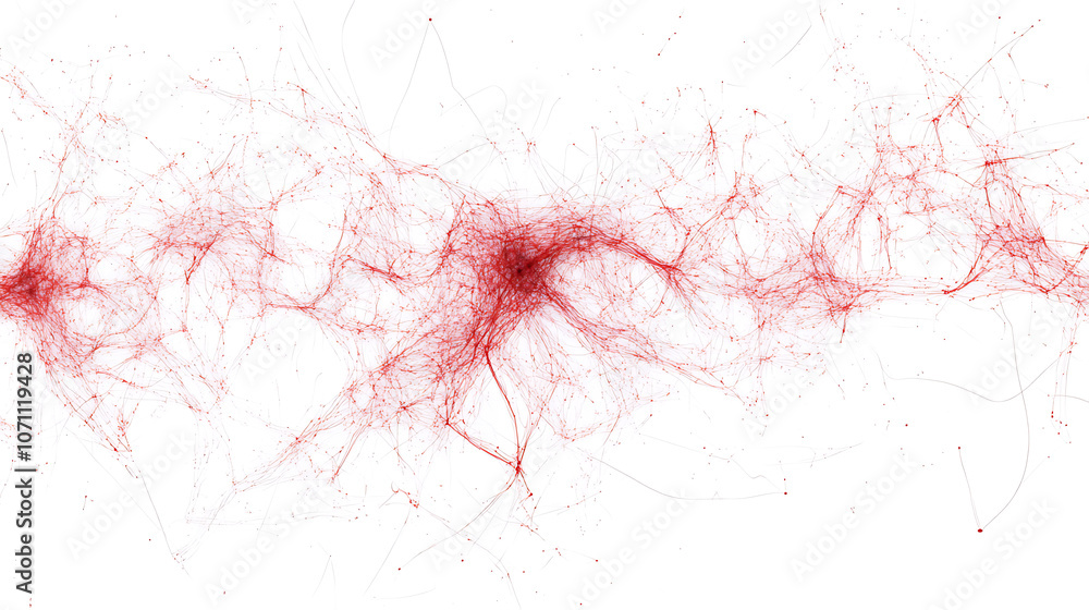 Aufkleber abstract background with a neural network and neurons neon gradient style, light grey color, white b